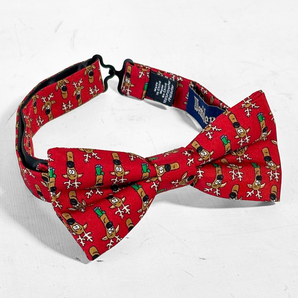 Wembley‎ Mens Red Reindeer Holiday Bow Tie Adjustable Festive Christmas Novelty